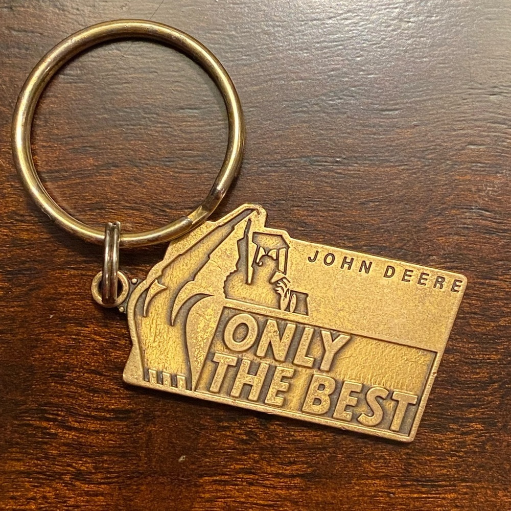 John Deere 1991 Backhoe Loader Only The Best Brass Keychain Deere & Company